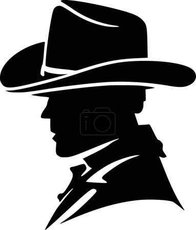 Cowboy - minimalist and simple silhouette - vector illustration