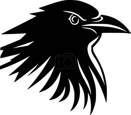 Cuervo - icono aislado en blanco y negro - ilustración vectorial