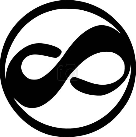 Infinity - Schwarz-Weiß-Vektorillustration