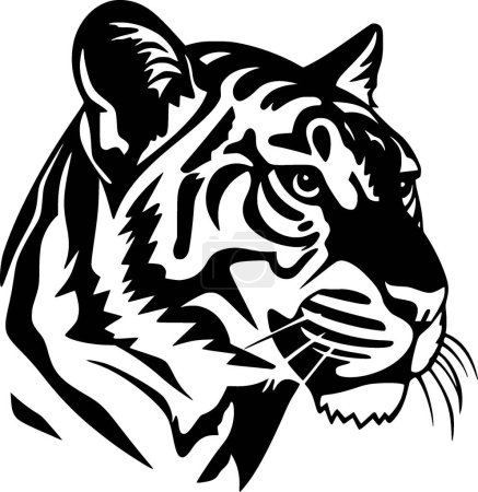 Ocelot - black and white isolated icon - vector illustration