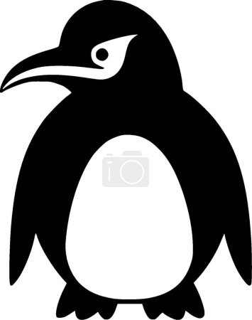 Penguin - minimalist and flat logo - vector illustration