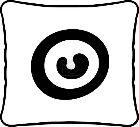 Oreiller - icône isolée en noir et blanc - illustration vectorielle