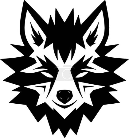 Raton laveur - logo minimaliste et plat - illustration vectorielle