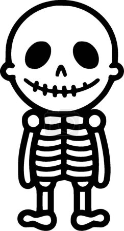 Skelett - schwarz-weißes Icon - Vektorillustration