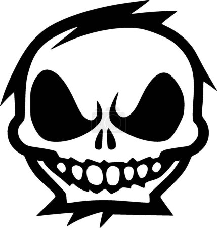 Skull - minimalist and simple silhouette - vector illustration