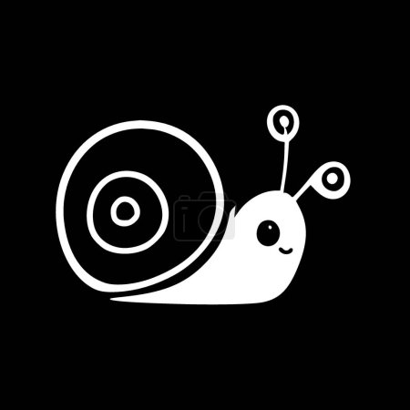 Snail - black and white vector illustration