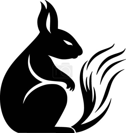 Squirrel - minimalist and flat logo - vector illustration