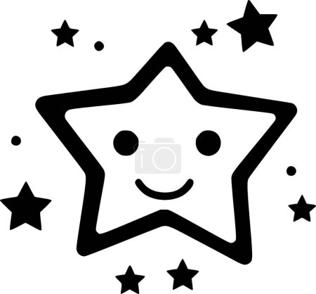 Sterne - schwarz-weißes Icon - Vektorillustration