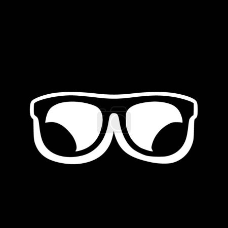 Sunglasses - black and white isolated icon - vector illustration