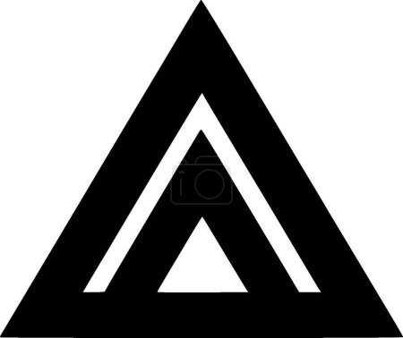 Ilustración de Triángulo - icono aislado en blanco y negro - ilustración vectorial - Imagen libre de derechos