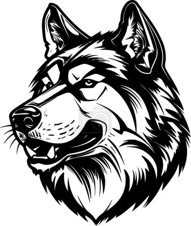 Illustration for Alaskan malamute - high quality vector logo - vector illustration ideal for t-shirt graphic - Royalty Free Image