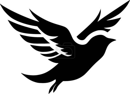 Bird - minimalist and flat logo - vector illustration