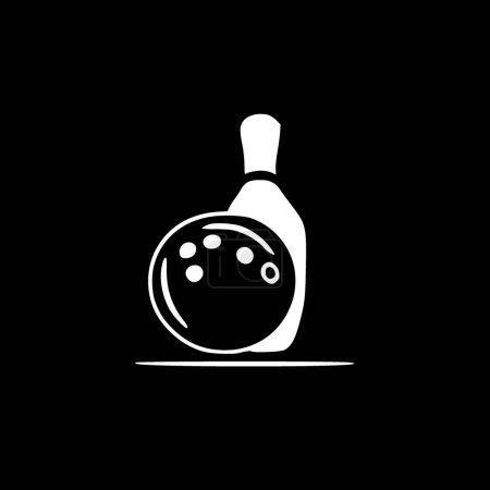 Bowling - minimalist and flat logo - vector illustration
