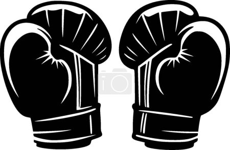 Gants de boxe - icône isolée en noir et blanc - illustration vectorielle