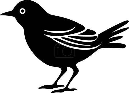 Téléchargez les illustrations : Corbeau - logo minimaliste et plat - illustration vectorielle - en licence libre de droit