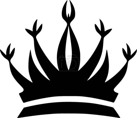 Crown - black and white isolated icon - vector illustration