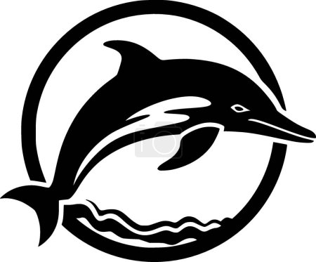 Dolphin - minimalist and simple silhouette - vector illustration