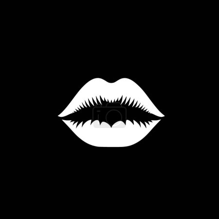 Lips - minimalist and flat logo - vector illustration