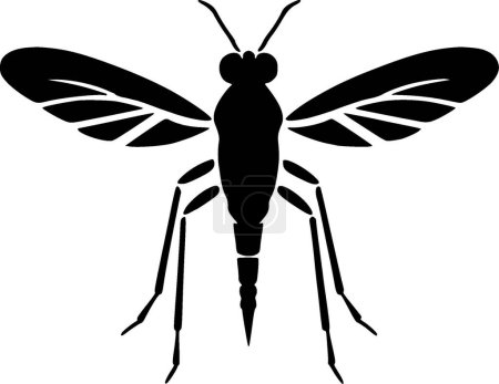 Mosquito - ilustración vectorial en blanco y negro