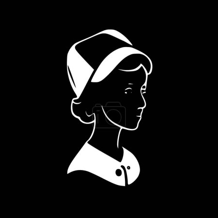 Infirmière - silhouette minimaliste et simple - illustration vectorielle