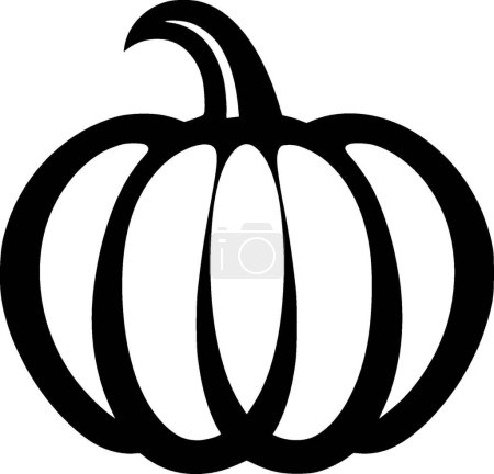 Pumpkin - black and white isolated icon - vector illustration