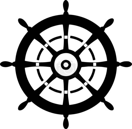 Roue bateau - silhouette minimaliste et simple - illustration vectorielle
