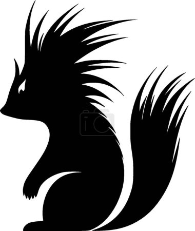Skunk - black and white vector illustration
