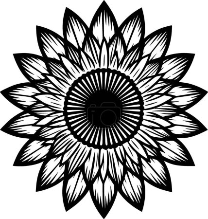 Sunflower - minimalist and simple silhouette - vector illustration