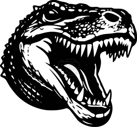 Illustration for Alligator - minimalist and flat logo - vector illustration - Royalty Free Image