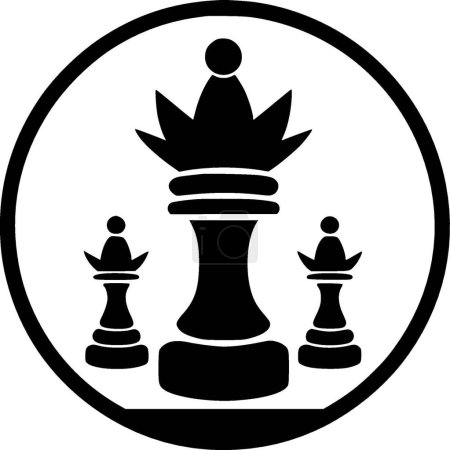 Schach - minimalistisches und flaches Logo - Vektorillustration