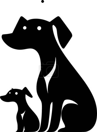 Maman chien - silhouette minimaliste et simple - illustration vectorielle
