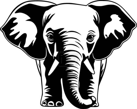 Téléchargez les illustrations : Bébé éléphant - logo minimaliste et plat - illustration vectorielle - en licence libre de droit