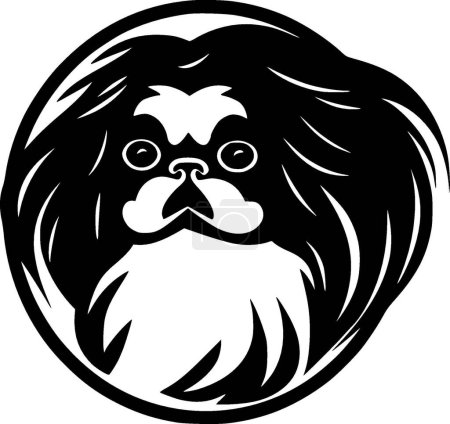 Japanese chin - minimalist and simple silhouette - vector illustration