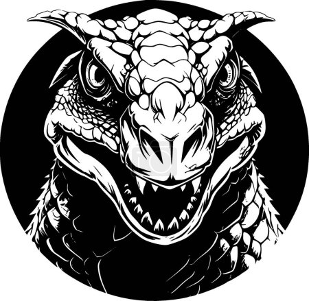 Dragón de Komodo - silueta minimalista y simple - ilustración vectorial