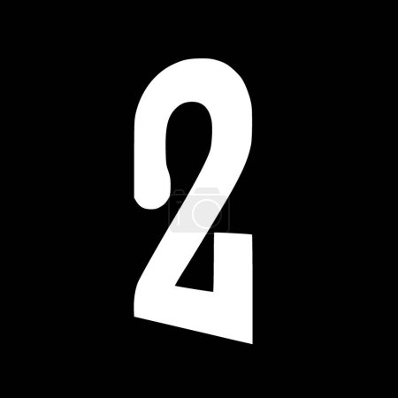Números - icono aislado en blanco y negro - ilustración vectorial