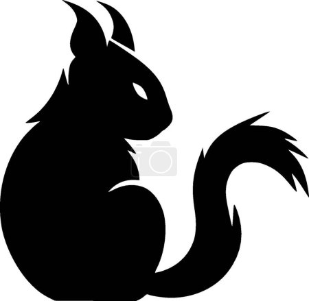 Ardilla - icono aislado en blanco y negro - ilustración vectorial