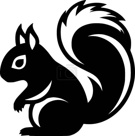 Écureuil - logo minimaliste et plat - illustration vectorielle