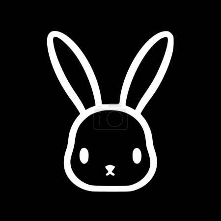 Bunny face - minimalist and simple silhouette - vector illustration