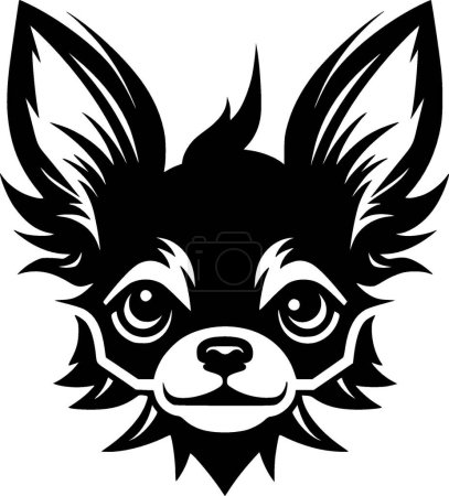 Chihuahua - schwarz-weißes Icon - Vektorillustration