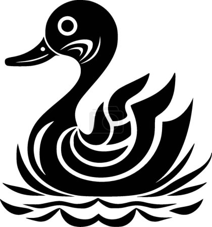 Duck - minimalist and flat logo - vector illustration