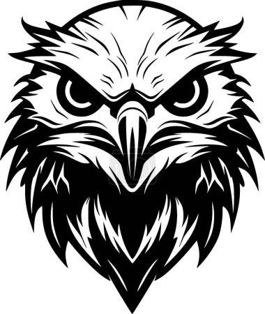 Illustration for Falcon - black and white vector illustration - Royalty Free Image