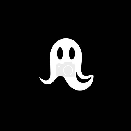 Ghost - black and white vector illustration