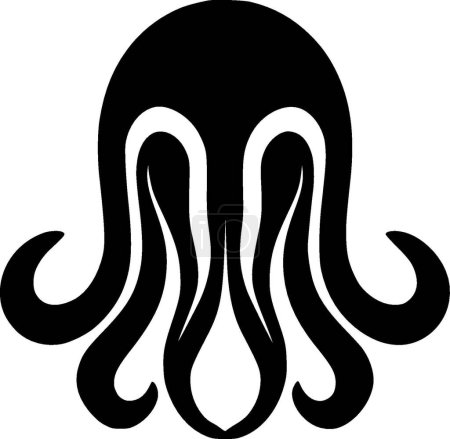 Octopus tentacles - black and white vector illustration