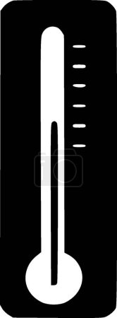 Thermometer - black and white vector illustration