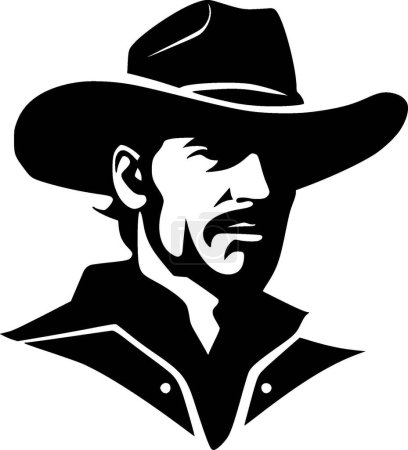 Ilustración de Western - logo minimalista y plano - ilustración vectorial - Imagen libre de derechos