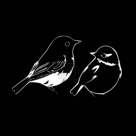 Vögel - minimalistisches und flaches Logo - Vektorillustration