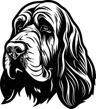 Bloodhound - ilustración vectorial en blanco y negro