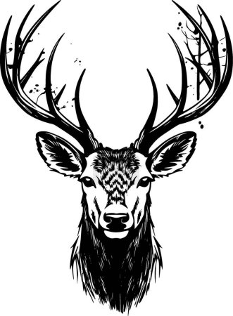 Elk - silhouette minimaliste et simple - illustration vectorielle