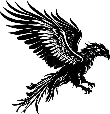 Hippogriff - illustration vectorielle en noir et blanc