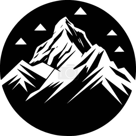 Montañas - silueta minimalista y simple - ilustración vectorial